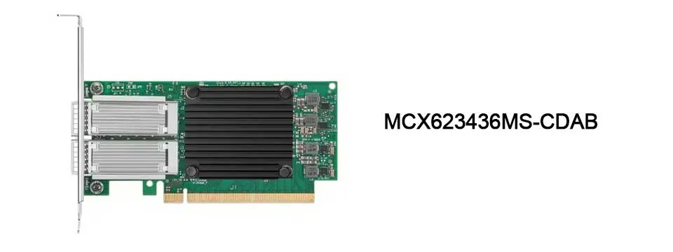 Nvidia MCX623436an-Cdab Connectx-6 Dx En Adapter Card, 100 Gb, Ocp3.0, con Host Management, Dual-Port Qsfp56, Pcie 4.0 X16, No Crypto, Thumbscrew (Pull Tab) 0