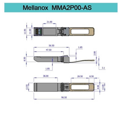 SR Pluggable fino a 100m del modulo MMA2P00-AS 25GbE LC-LC del ricetrasmettitore di Mellanox SFP