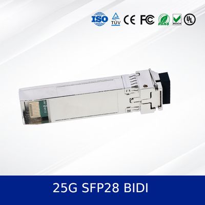 25G SFP28 BIDI 10KM Dual CDR Optical Transceiver Module Tempore industriale, supporto DDM