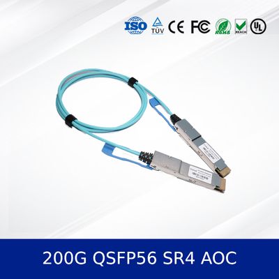 Modulo di trasmettitore ottico 200G QSFP56 SR4 AOC 3m Cable per 200G Ethernet OM4 MMF, Low Power, CMIS Compliant