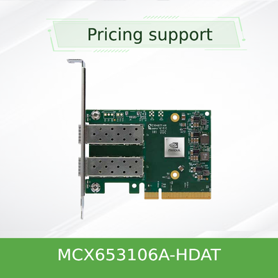 NVIDIA MCX653106A-HDAT ConnectX-6 200Gb/s InfiniBand Adapter Card   Dual-Port QSFP56, PCIe Gen 4.0 x16, Low-Profile