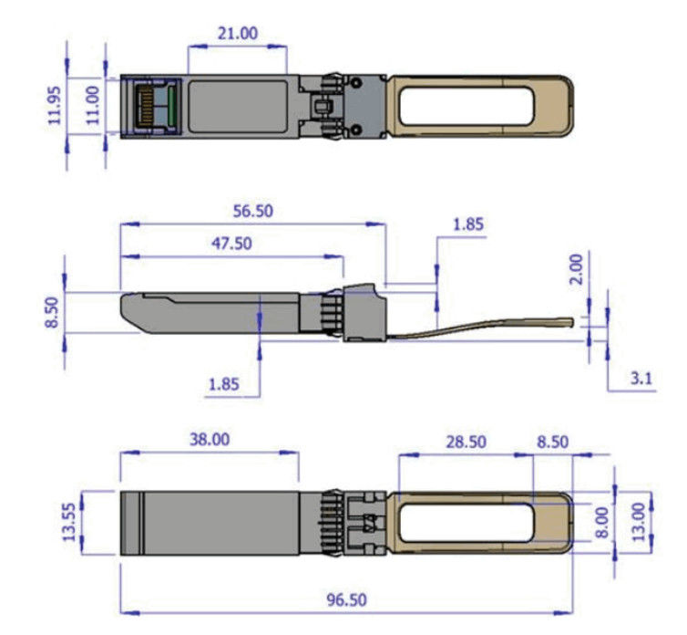 ricetrasmettitore ottico QSFP+ 850nm MMA1B00-B150D MPO SR4 fino a 150m di 40GbE DDMI Mellanox