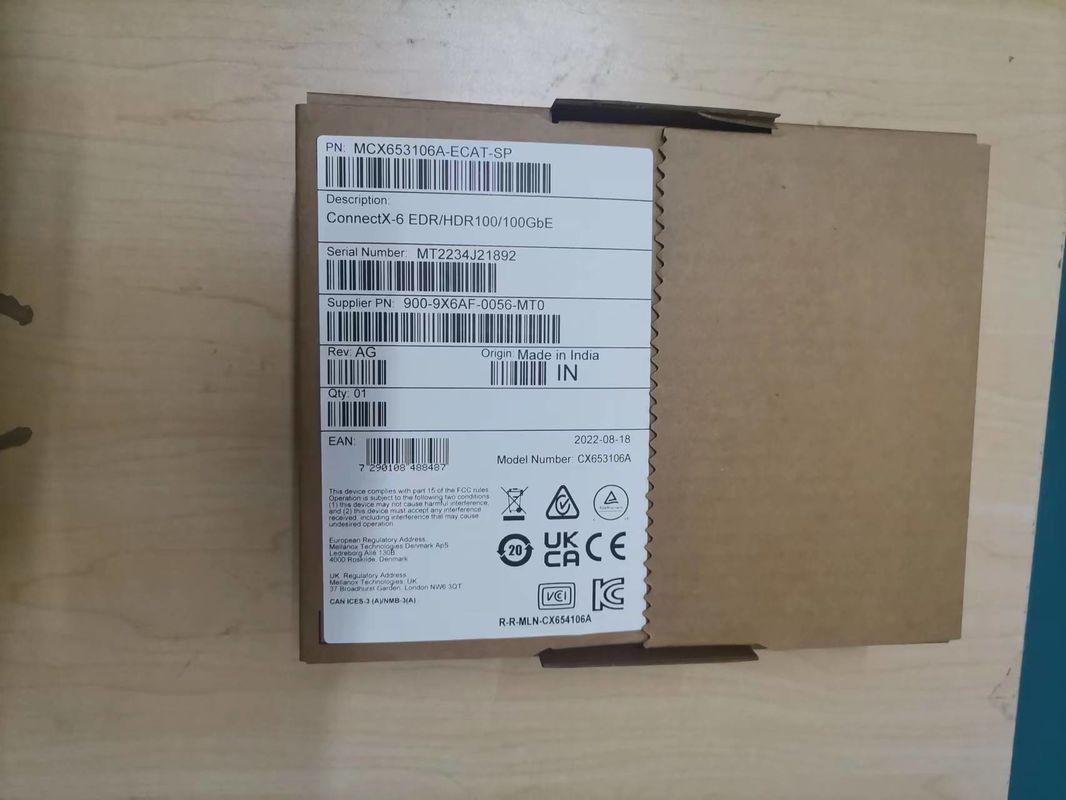 100g HDR Infiniband Mellanox 100gb Nic Interfaccia di rete QSFP56 MCX653106A-ECAT MCX653106A-ECAT