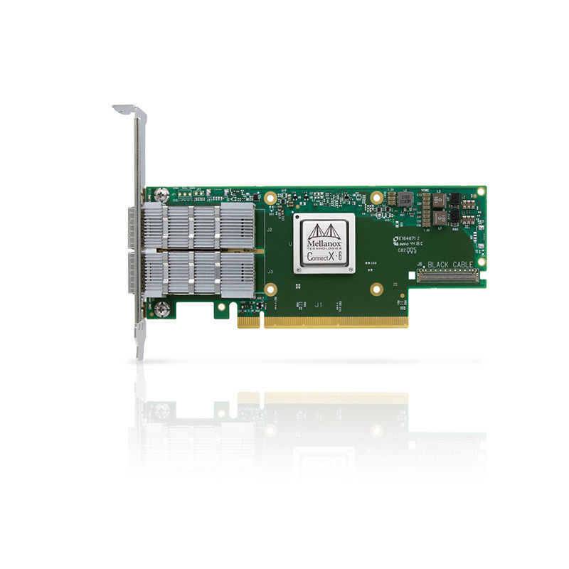Adattatore MCX653106A-HDAT ConnectX della scheda di rete VPI di HDR 200GbE Mellanox di Ethernet della doppia porta 6 QSFP56