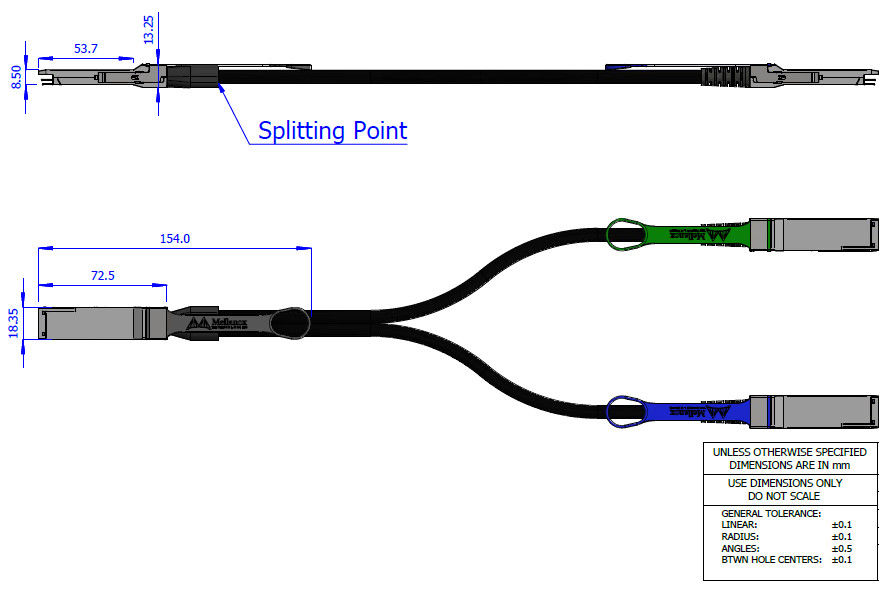 cavo MCP7H50-H002R26 MCP7H50-V0xxR QSFP56 di 2m HDR100 Mellanox DAC Cable Direct Attach Fiber