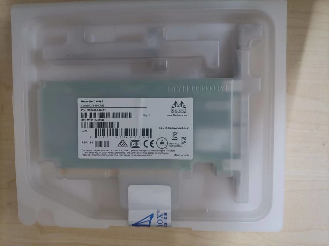 Sostegno alto X16 dell'adattatore MCX516A-CDAT PCIe 4,0 della scheda della scheda di rete della doppia porta QSFP28 Mellanox 100gbe