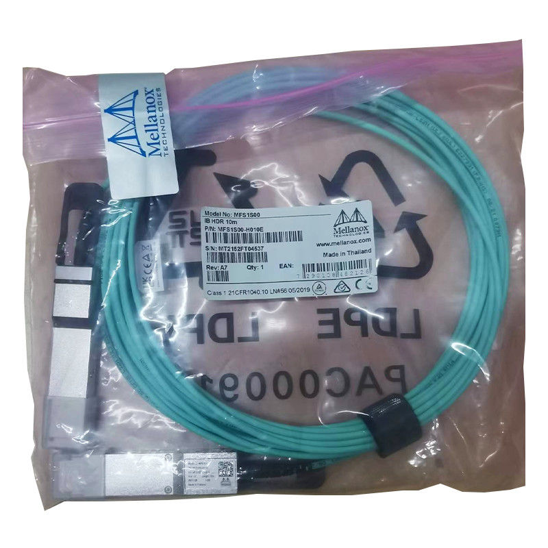 Cavo 200GbE di MFS1S50-H010V Aoc a 2x100GbE QSFP56 al cavo di 2xQSFP56 MMF Mellanox AOC