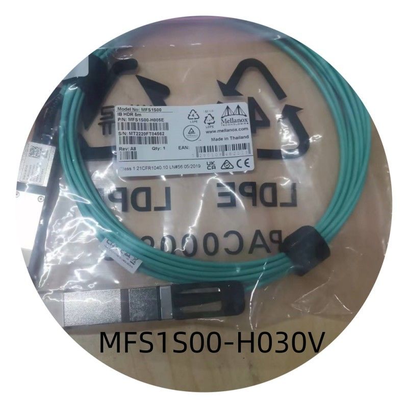 La rete via cavo di Aoc del mellanox di MFS1S00-H030V IB 200G cabla la latenza bassa ad alta velocità QSFP56 di 30M