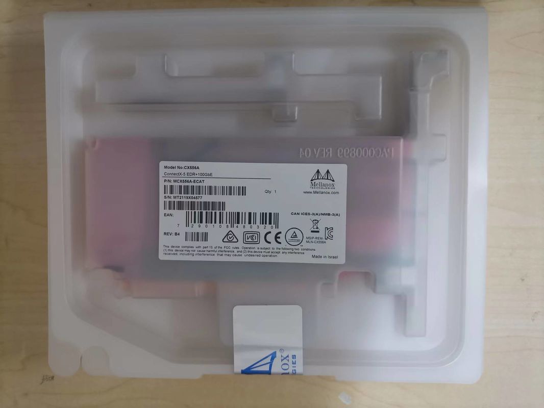 Ex VPI doppia porta EDR InfiniBand e 100GbE QSFP28 MCX556A-EDAT della scheda di rete di Mellanox dell'adattatore di ConnectX-5