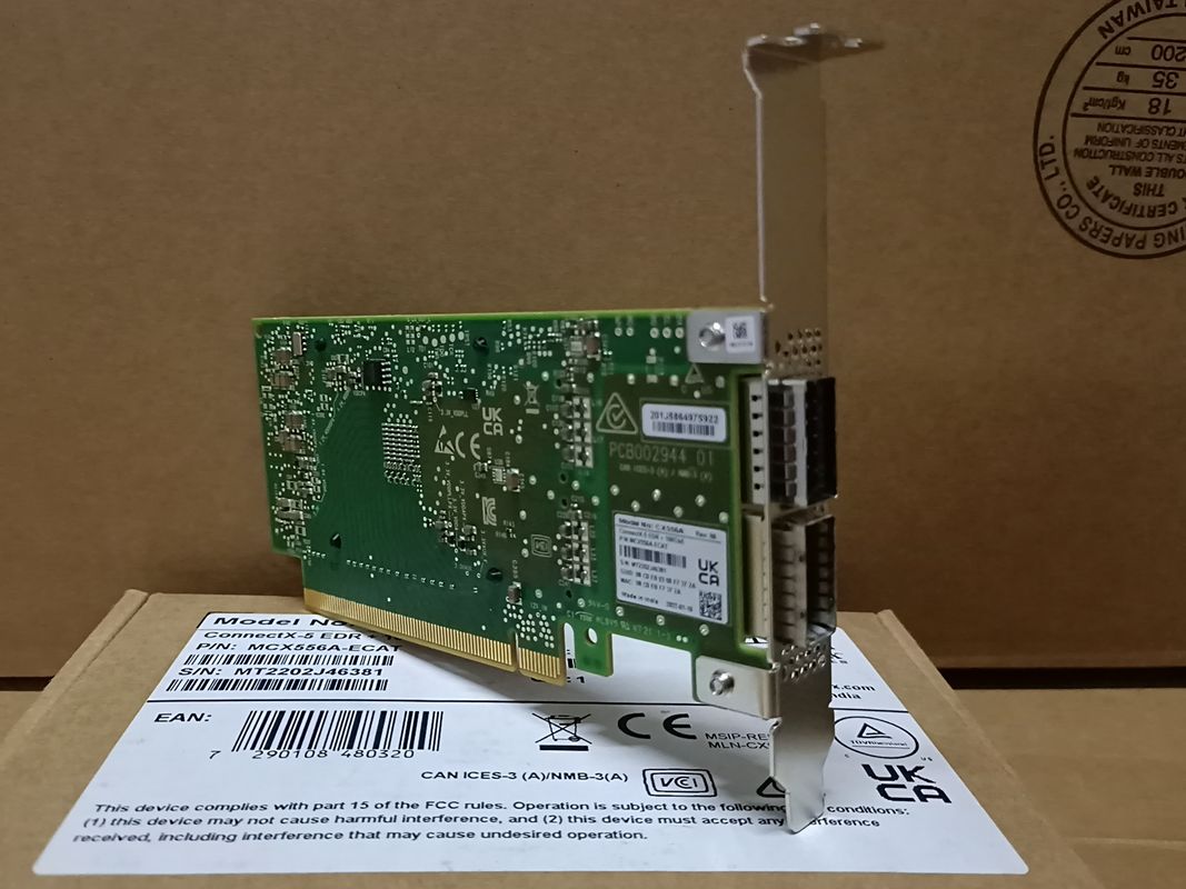 ConnectX-5 VPI Adapter Mellanox Network Card EDR IB 100GbE doppia porta QSFP28 PCIe3.0 MCX556A-ECAT