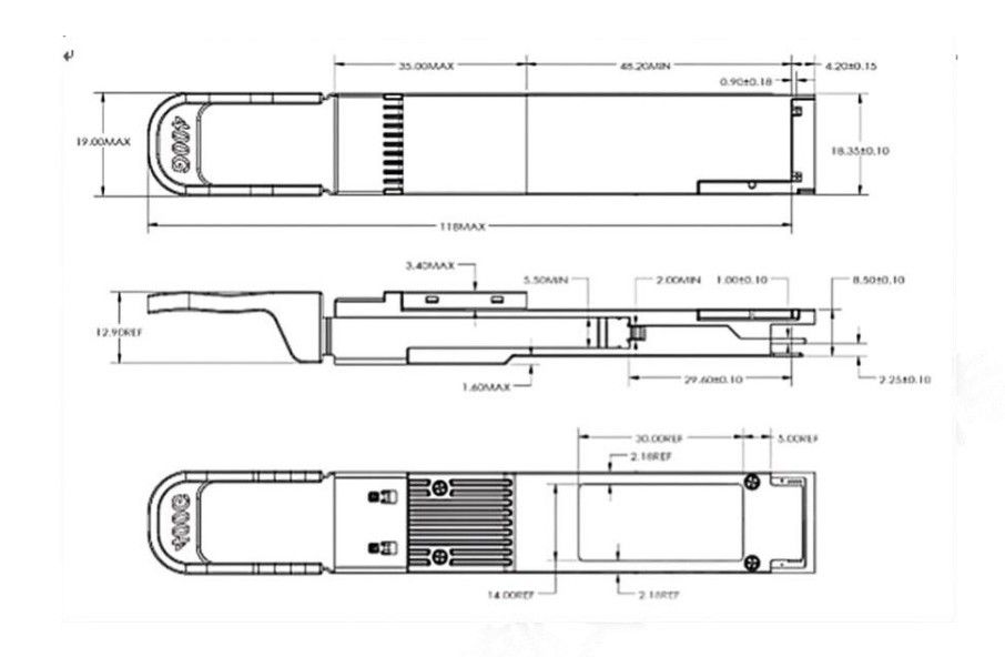 Soluzione di connessione di rete Ethernet 400G QSFP112 DR4 Trasmettitore ottico per trasmissione in fibra mono-modo fino a 500 m