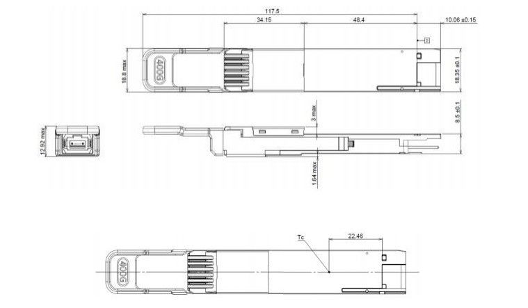 400G DR4 QSFP Hot Plug Transceiver Ottico MPO 12-Interface DD MSA Conforme alla rete di consumo 400Gbps Ethernet/InfiniBand