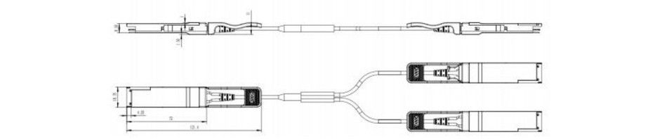 Trasmettitore ottico collegato a caldo e cavo ottico attivo da 200G QSFP56 a 2x 100G QSFP56 con modulazione PAM4