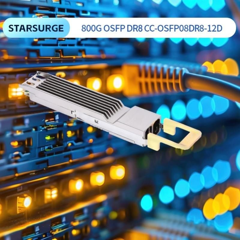 Interconnessione di elaborazione 800Gbps Trasmettitore ottico OSFP con connettore MTP8APC doppio con collegamento a caldo e alta velocità di trasmissione dati