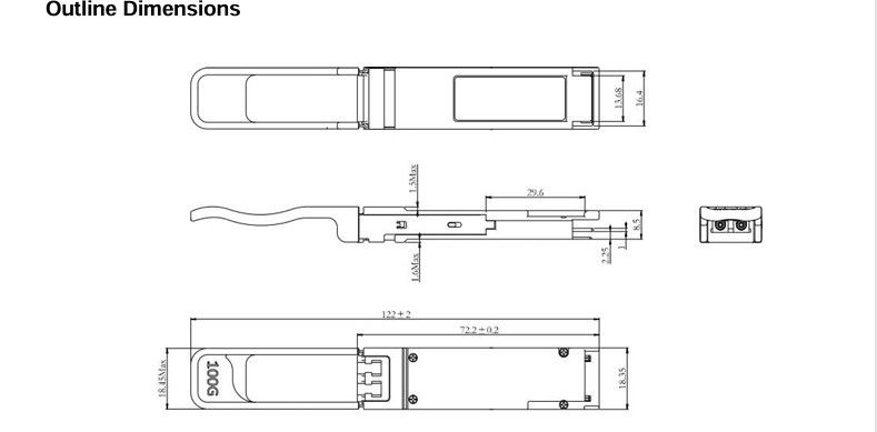 3.3V DC Power Source Computing Interconnect 100G QSFP28 BIDI SR Transceiver per il modulo ottico pluggabile a caldo del data center
