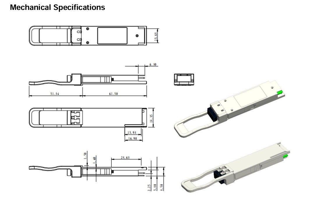 100G QSFP28 ZR4 LC Duplex Optical Transceiver 80km SFP28 LR4 103Gbps EML LAN-WDM Transceiver con diagnostica digitale