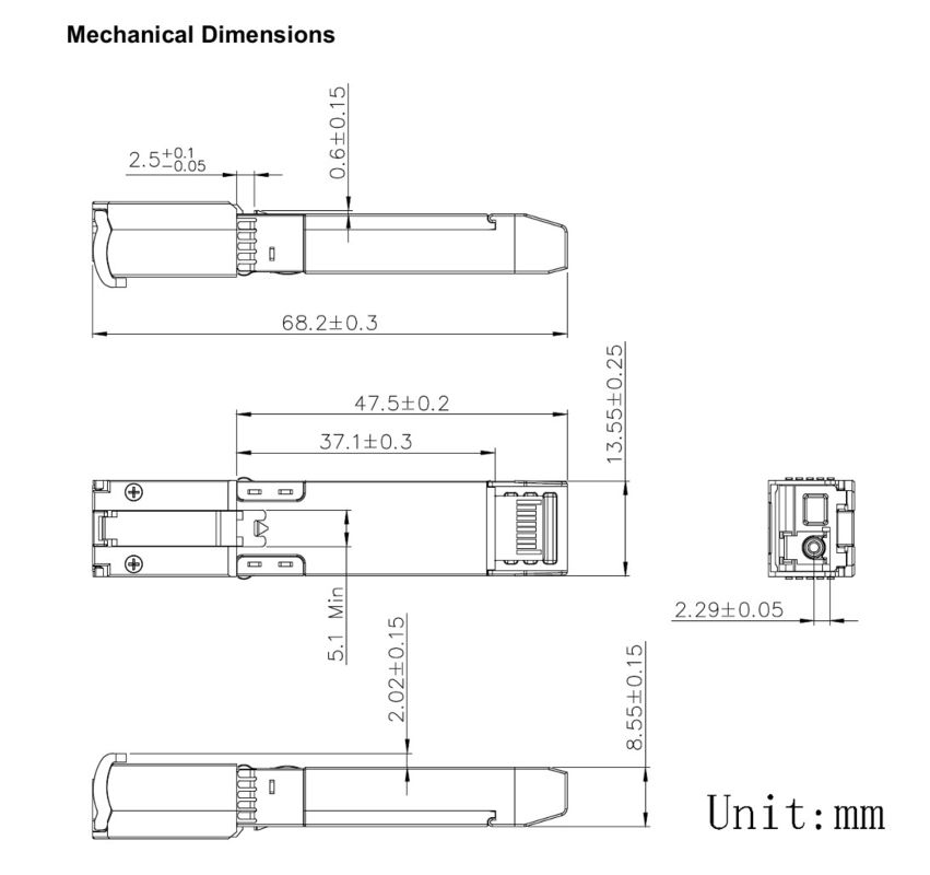 Soluzioni di rete senza soluzione di continuità con modulo di trasmettitore ottico bidirezionale SFP da 10 Gb/s e OTU2/OTU2e fino a 80 km di portata