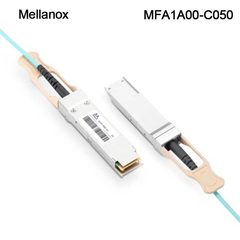Cavo Ottico Attivo AOC Mellanox QSFP LSZH MFA1A00-C050 100GbE 50m nuovo e originale