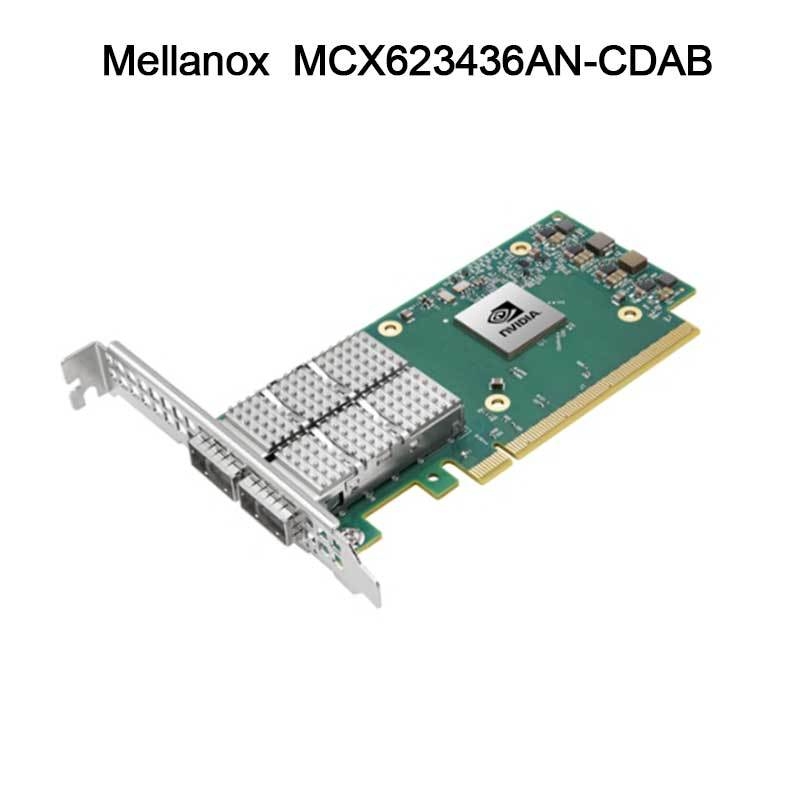 Nvidia MCX623436an-Cdab Connectx-6 Dx En Adapter Card, 100 Gb, Ocp3.0, con Host Management, Dual-Port Qsfp56, Pcie 4.0 X16, No Crypto, Thumbscrew (Pull Tab)