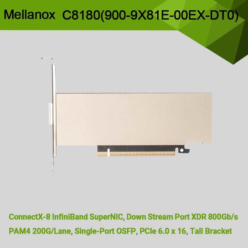 NVIDIA ConnectX-8 Adattatore C8180 (900-9x81E-00EX-DT0) OSFP a singola gabbia Infiniband: 800GBS XDR IB