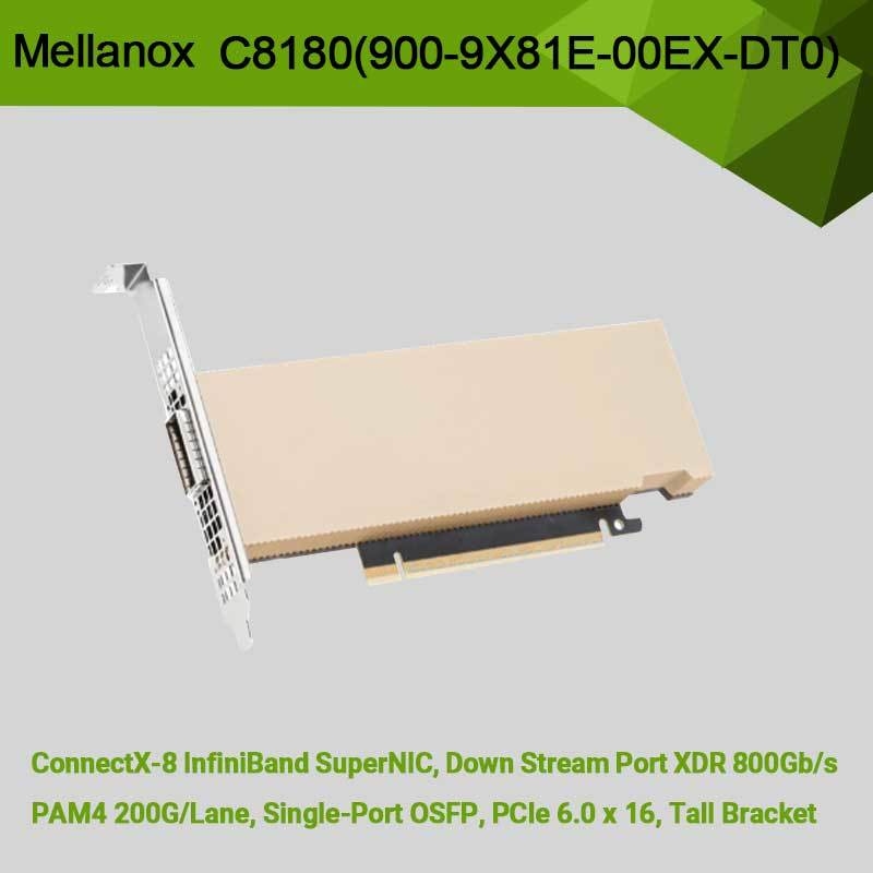 NVIDIA ConnectX-8 Adattatore C8180 (900-9x81E-00EX-DT0) OSFP a singola gabbia Infiniband: 800GBS XDR IB
