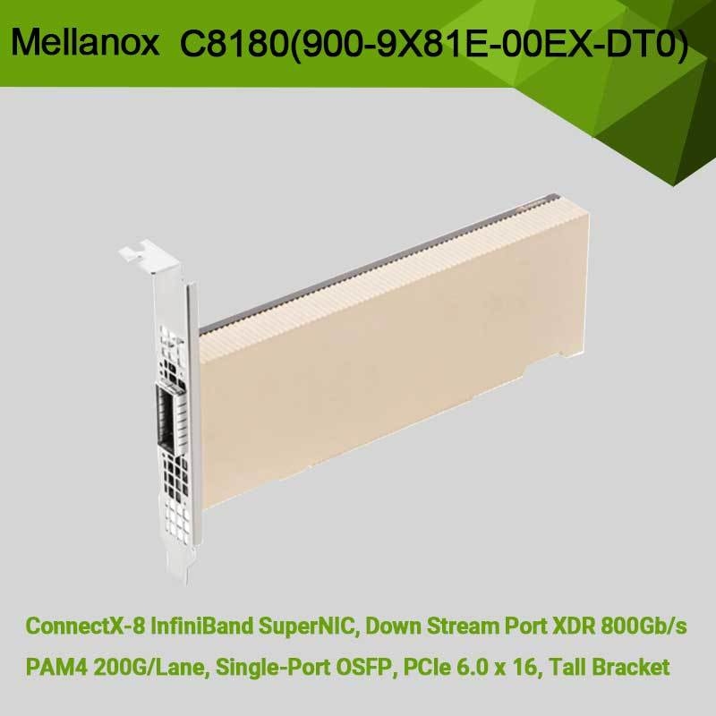 NVIDIA ConnectX-8 Adattatore C8180 (900-9x81E-00EX-DT0) OSFP a singola gabbia Infiniband: 800GBS XDR IB