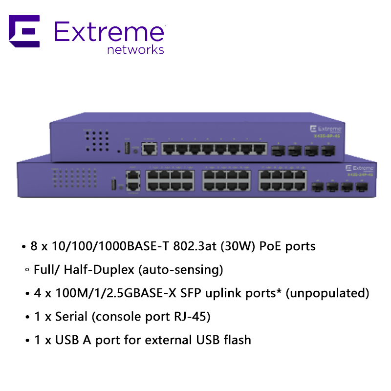 Switch di rete Mellanox ad alte prestazioni Extreme X435-8p-4s per connettività veloce