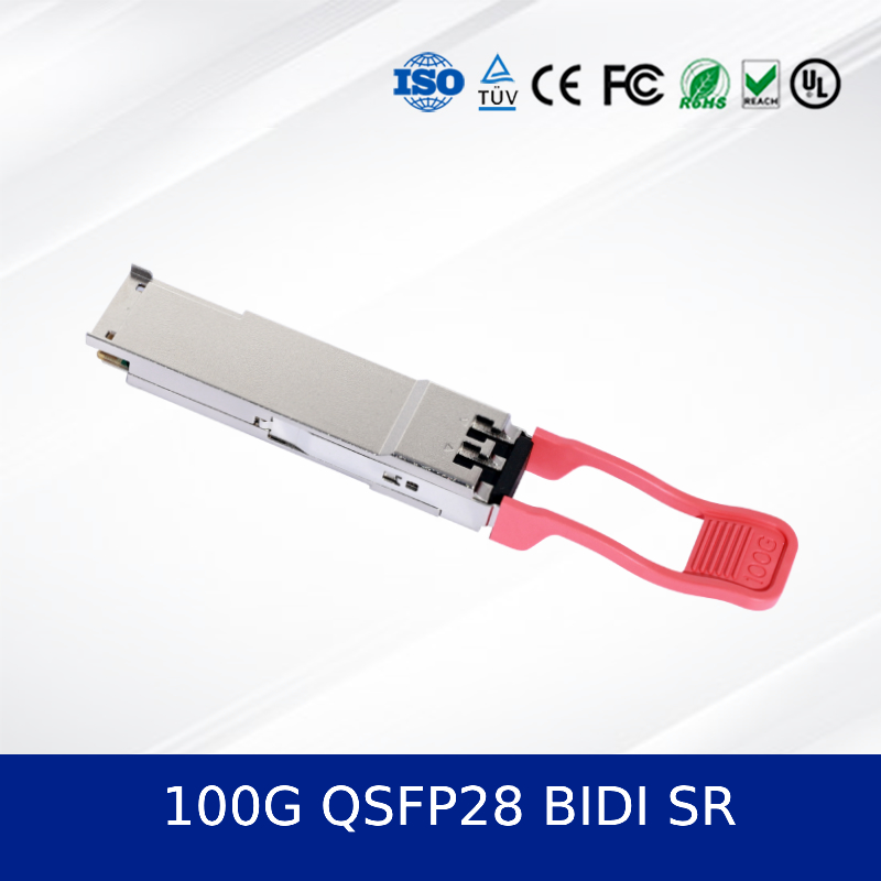 100G QSFP28 BIDI SR Modulo di trasmettitore ottico ad alta densità a bassa potenza a doppia lunghezza d'onda