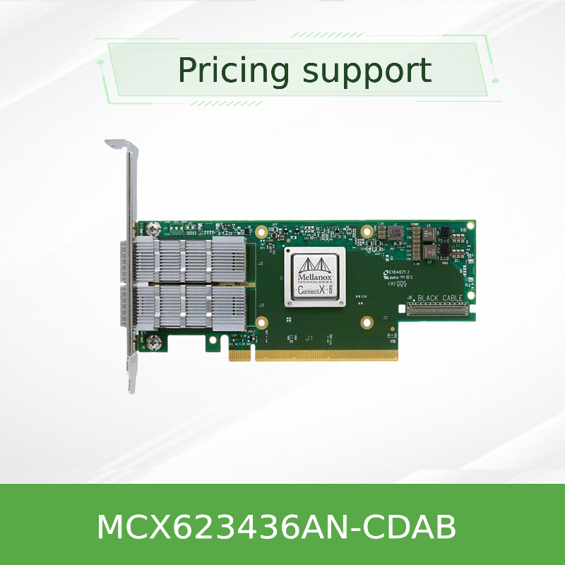 Nvidia MCX623436an-Cdab Connectx-6 Dx En Adapter Card, 100 Gb, Ocp3.0, con Host Management, Dual-Port Qsfp56, Pcie 4.0 X16, No Crypto, Thumbscrew (Pull Tab)