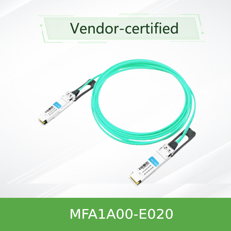 Nvidia Mfa1a00-Xxxx 100GB/S Qsfp28 Mmf Cavo Ottico Attivo Mfa1a00-E020 Cavo in Fibra Ottica Attiva Ib EDR 100GB/S