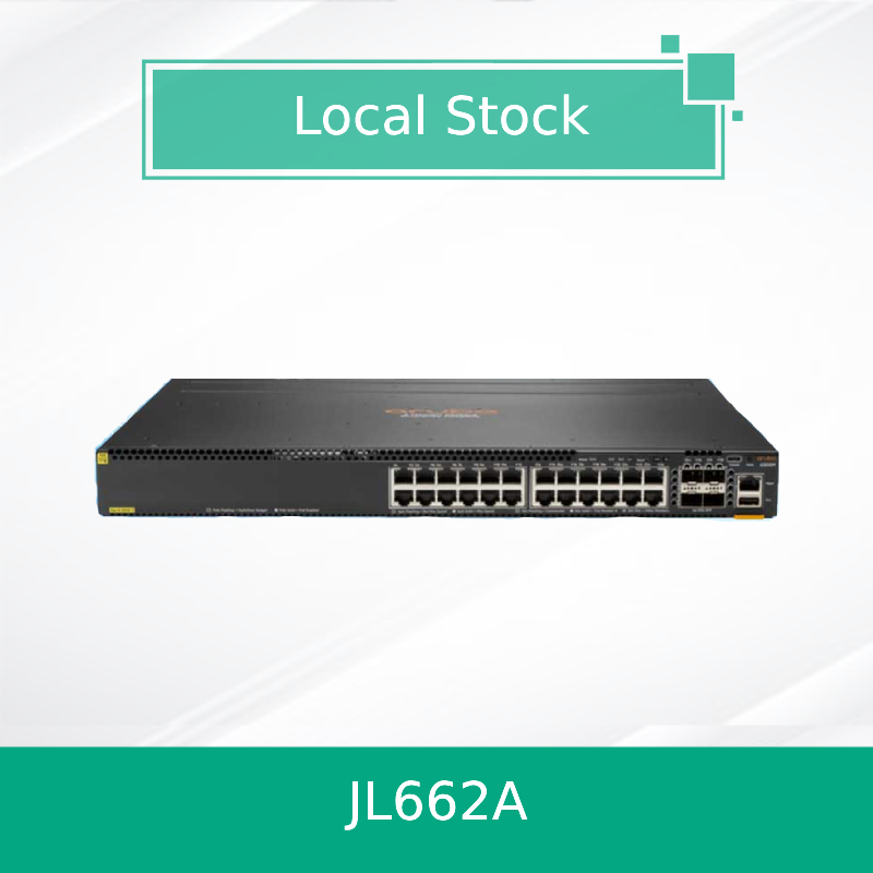 Hpe Aruba Networking Cx 6300m 24-Port 1gbe classe 4 Poe e 4-Port SFP56 Switch (JL662A)