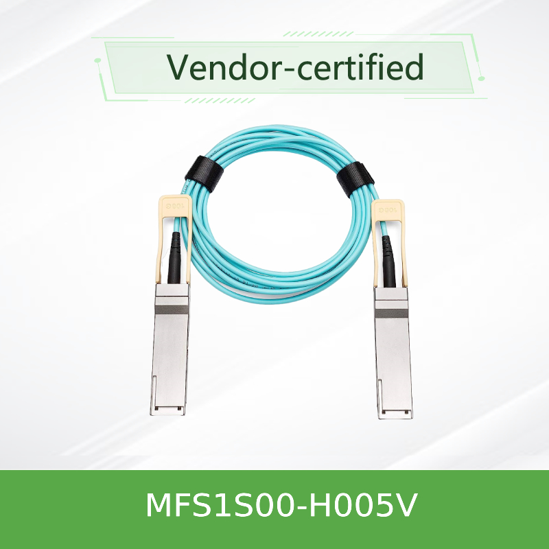 NVIDIA MFS1S00-H005V 200Gb/s QSFP56 Active Optical Cable - 5m AOC per HDR InfiniBand e 200GbE
