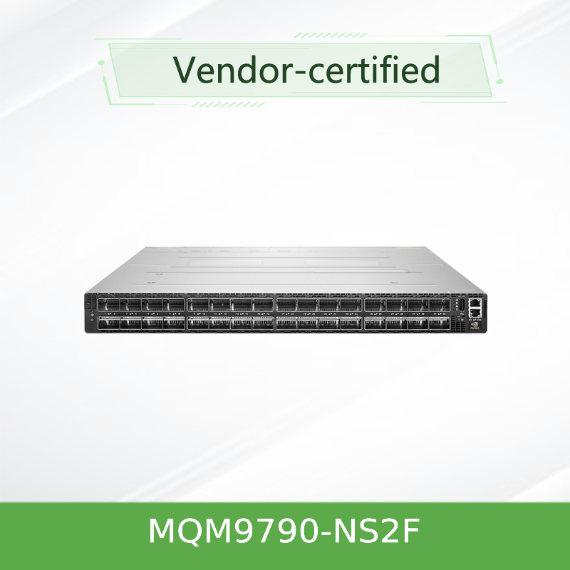 NVIDIA MQM9790-NS2F 400Gb/s InfiniBand Switch ¢ 64-Port NDR, 51.2Tb/s, gestito esternamente, 1U per cluster HPC e AI